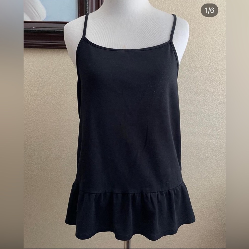 J. Crew black peplum tank top